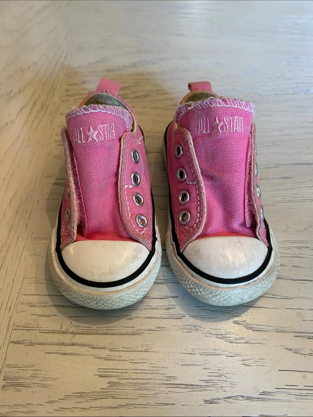 Converse All Star Pink Canvas Slip-On Velcro Toddler Sneakers